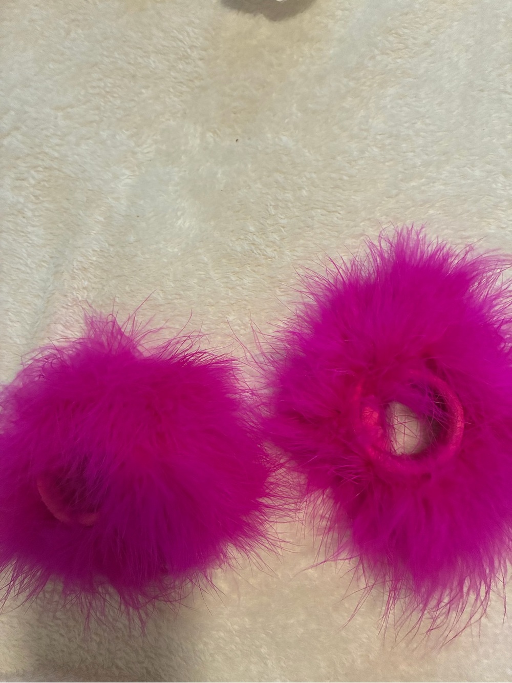 Fuchsia Feather Cuffs - Women's Accessories